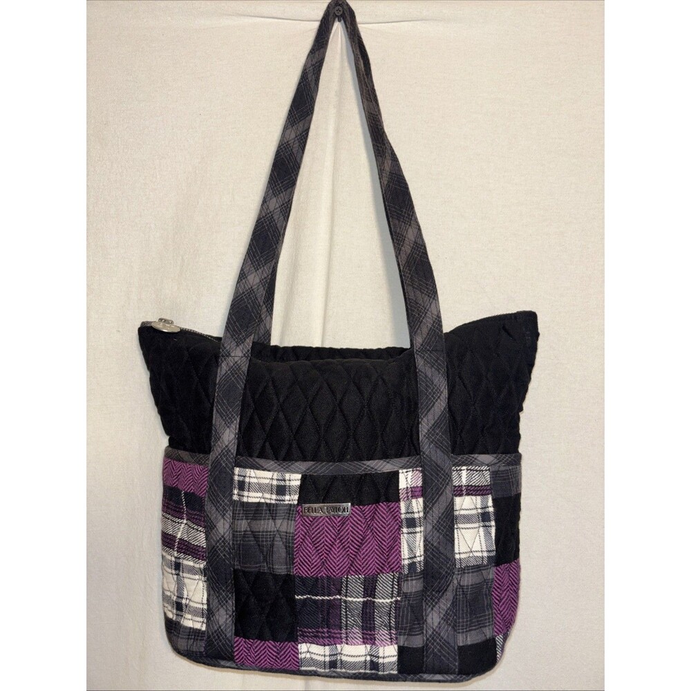 Boutique Bella Taylor Quilted Tote Great Condition Collectible Purple Black BOHO
